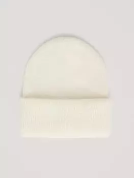 Шерстяная вязаная шапка-бини с отворотом