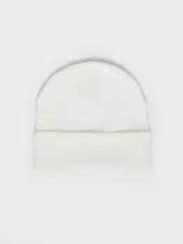 Шерстяная вязаная шапка-бини с отворотом