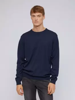 Шерстяной трикотажный джемпер с круглым вырезом