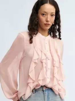 Шифоновая рубашка с воланами