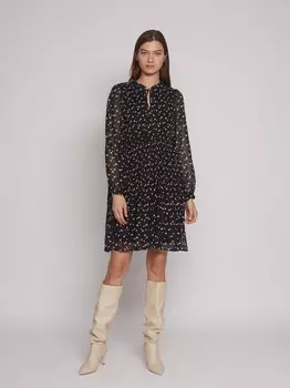 Шифоновое платье с плиссировкой