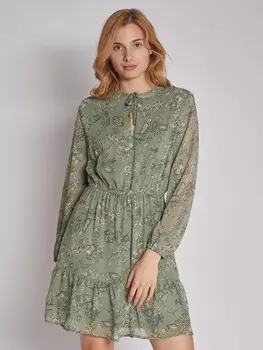 Шифоновое платье с растительным принтом