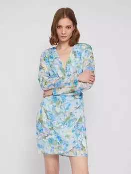 Шифоновое платье с запахом и цветочным принтом