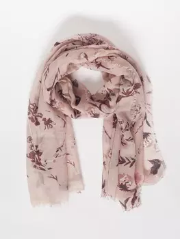 Шифоновый шарф с цветочным принтом