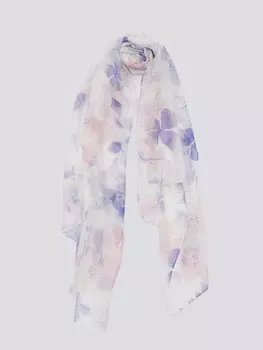 Шифоновый шарф с цветочным рисунком