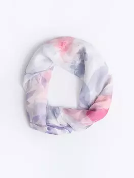 Шифоновый шарф с цветочным рисунком