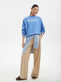 Широкие брюки на резинке со стрелками