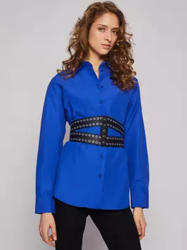 Широкий ремень из экокожи с люверсами