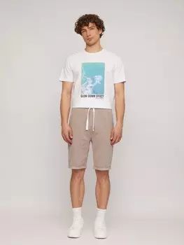 Шорты из хлопка на резинке с отворотами