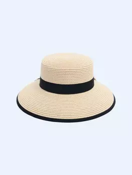 Соломенная плетёная шляпа с бантом