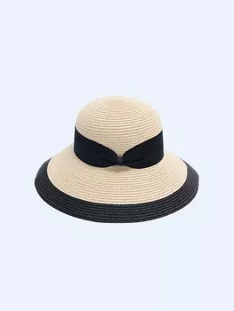 Соломенная плетёная шляпа с лентой
