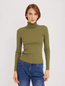 Свитер-водолазка из тонкого вязаного трикотажа