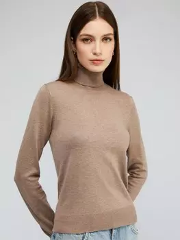 Свитер-водолазка из тонкого вязаного трикотажа с длинным рукавом