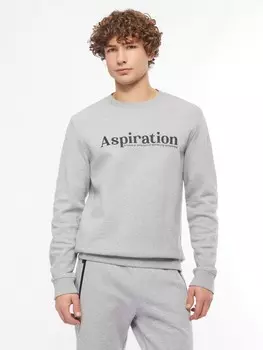 Свитшот из фактурного трикотажа с принтом-надписью