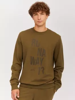 Свитшот прямого кроя из хлопка с принтом