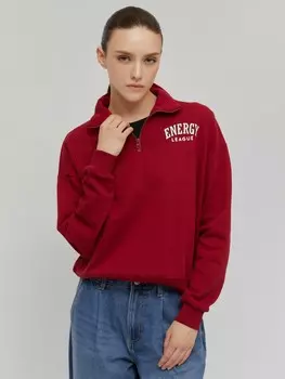 Свитшот с воротником-стойкой на молнии