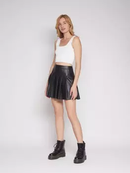 Теннисная юбка из экокожи