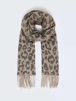 Тканевый шарф с длинной бахромой