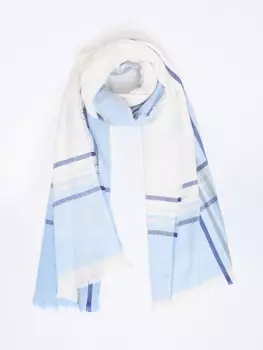 Тканевый шарф в клетку с короткой бахромой