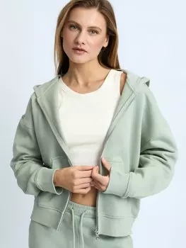 Толстовка из хлопка на молнии с капюшоном