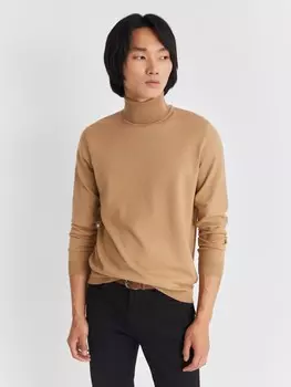 Тонкая трикотажная водолазка с воротником гольф