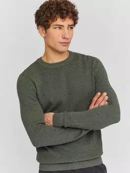 Тонкий трикотажный джемпер из хлопка с длинным рукавом