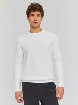 Тонкий трикотажный джемпер из хлопка с длинным рукавом