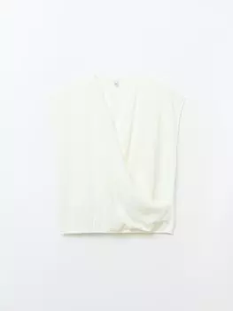 Топ-блузка без рукавов с запахом