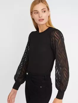 Топ-блузка с акцентными рукавами