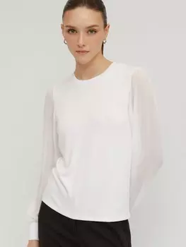 Топ-блузка с акцентными рукавами