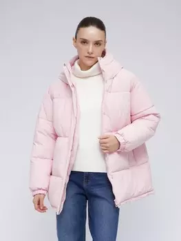 Тёплая дутая куртка с капюшоном и кулиской