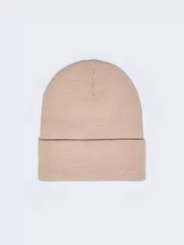 Тёплая шапка-бини из акрила с отворотом