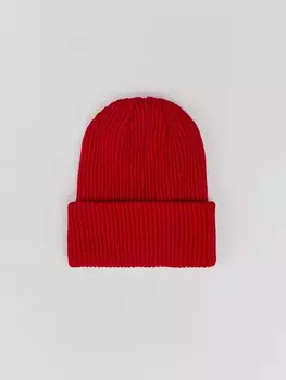 Тёплая шапка-бини с отворотом