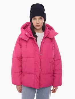 Тёплая укороченная дутая куртка с капюшоном