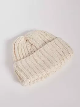 Тёплая вязаная шапка-бини