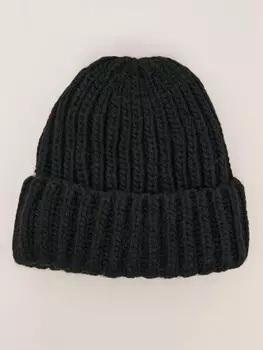 Тёплая вязаная шапка-бини из акрила с подкладкой из флиса