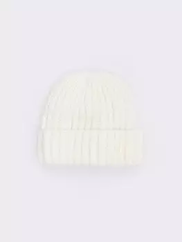 Тёплая вязаная шапка-бини из акрила с подкладкой из флиса