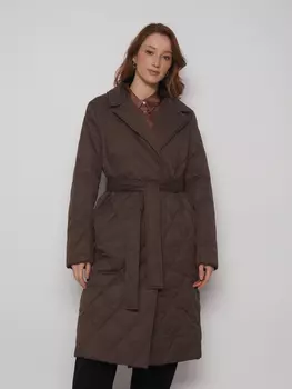 Тёплое пальто-халат с поясом