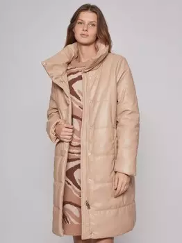 Тёплое пальто из экокожи