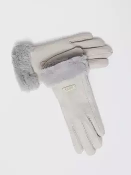 Тёплые перчатки с опушкой и подкладкой из экомеха