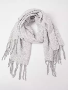 Тёплый шарф с бахромой