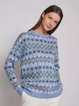 Тёплый вязаный джемпер с узором