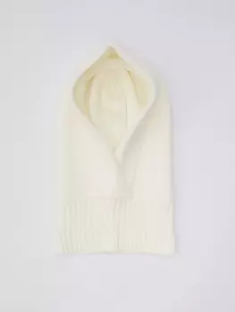 Тёплый вязаный капюшон-капор из акрила