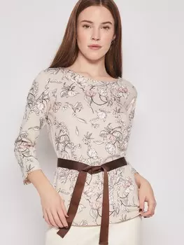 Трикотажная блузка с поясом