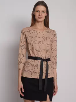 Трикотажная блузка с поясом