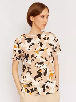 Трикотажная футболка из хлопка с принтом