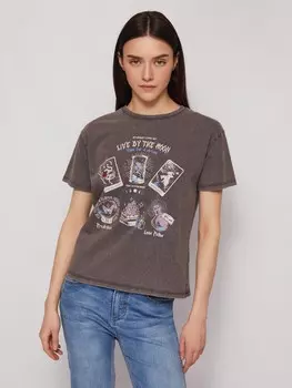 Трикотажная футболка из хлопка с принтом