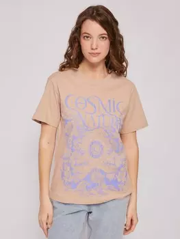 Трикотажная футболка из хлопка с принтом