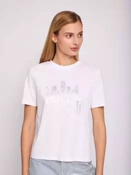 Трикотажная футболка из хлопка с принтом