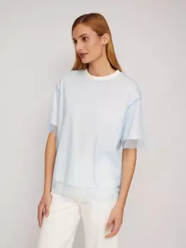 Трикотажная футболка из хлопка с сеткой